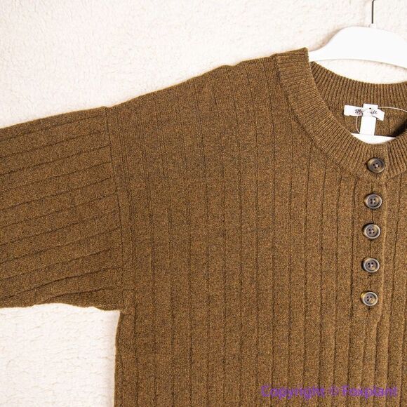NEW Madewell Bowden Henley Sweater in Coziest Yarn,‎ brown, women's plus size 4X - Picture 12 of 16